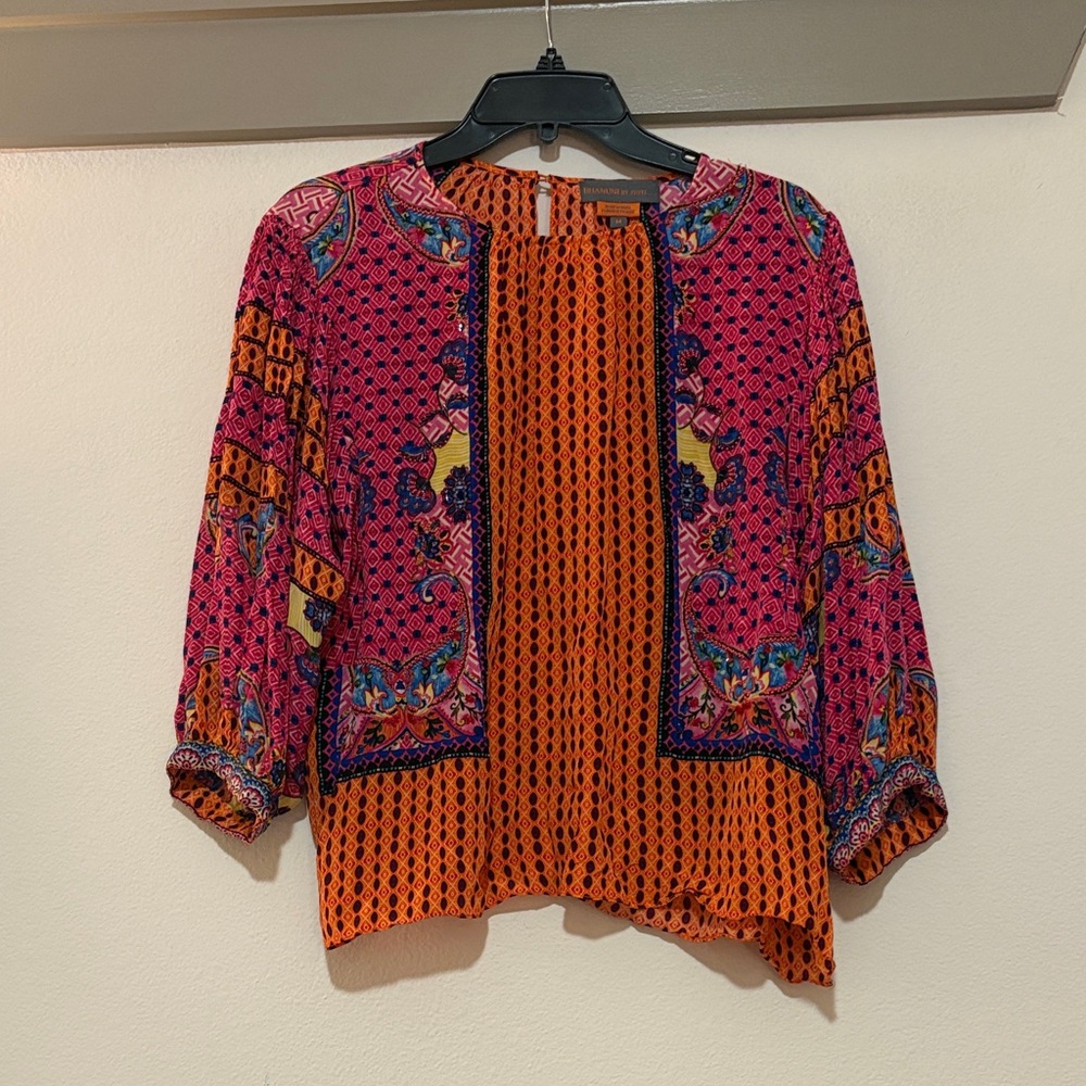 Bhanuni by Jyoti Emilia Beaded Peasant Blouse SZ M VGUC - Picture 4 of 10
